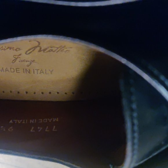 Massimo Matteo 9.5M wingtip single monk strap black made italy 7747 chisel toe - Picture 4 of 12